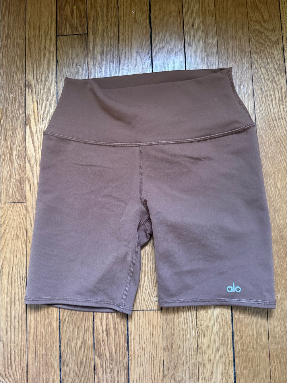 ALO Yoga High-Rise Brown Bike Shorts - Size Small